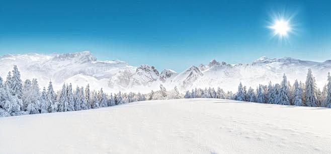 冰雪节雪山海报banner背景背景图片素材北坤人素材北坤人素材