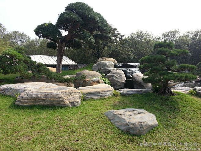 大型天然园林景观奇石造景假山石草坪石千层石鹅卵石黄蜡石富贵绿价格