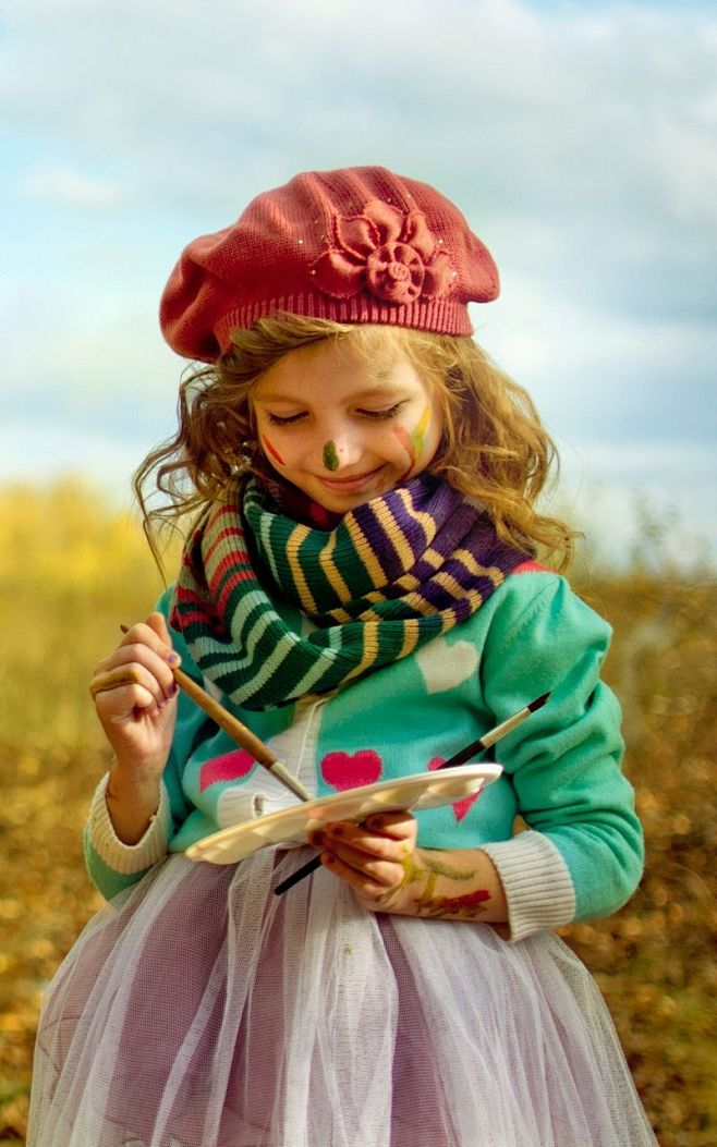 欧美可爱小孩唯美秋季写真手机壁纸