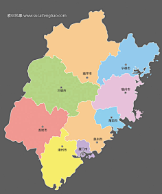 地图-花瓣网|陪你做生活的设计师 | 福建省矢量地图