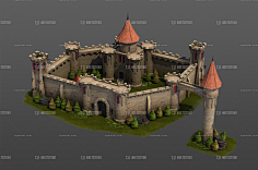 com 中世纪城堡模型 古堡模型 游戏城堡-cg模型网(cgmodel)-让设计更
