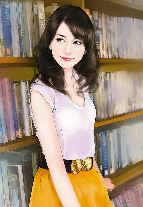 现言小说封面手绘美女插画素材