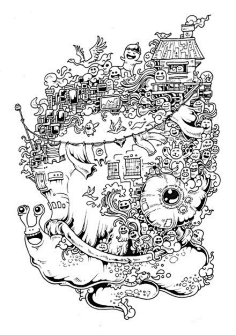 黑白插画