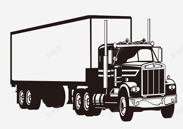 手绘线描交通工具货车高清素材交通工具动漫动画卡通手绘现代科技简单