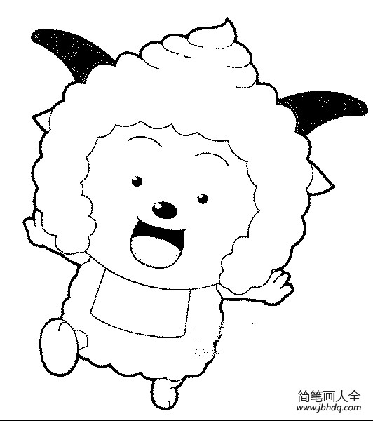可爱的喜洋洋简笔画图片 动漫人物简笔.