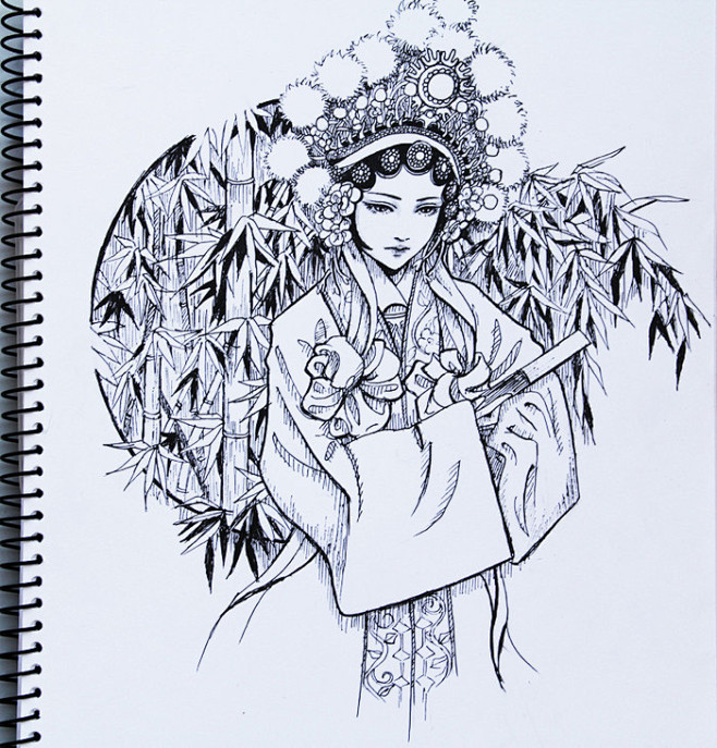 京剧人物-花瓣网|陪你做生活的设计师 | 插画手绘海报