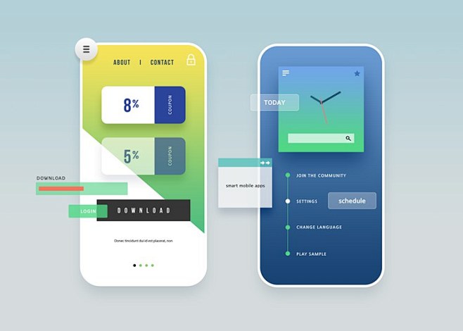 ui设计扁平手机app交互界面