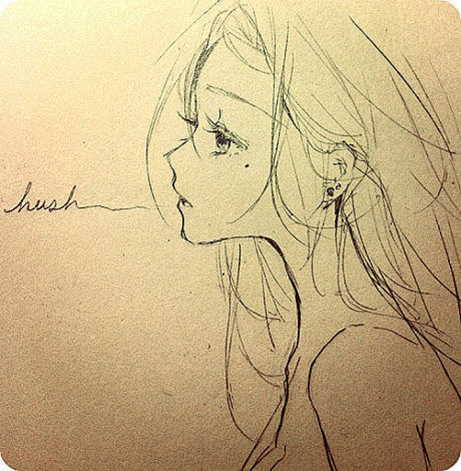 动漫插画手绘完美侧脸