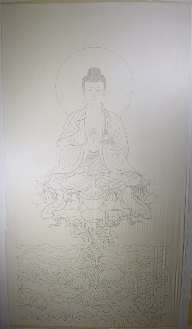 药师琉璃光如来精美白描大图 - :  药师琉璃光如来精美白描大图 2