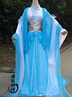 com 古装/cos服蓝色华丽古风 可出君拂 白浅 轻水 姜沉鱼 卿酒酒等