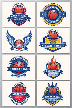 篮球队队徽logo设计矢量素材