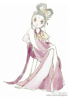 renren.com 【汉服q版美女之齐腰襦裙】五方莲子作品 1 zhan.renren.