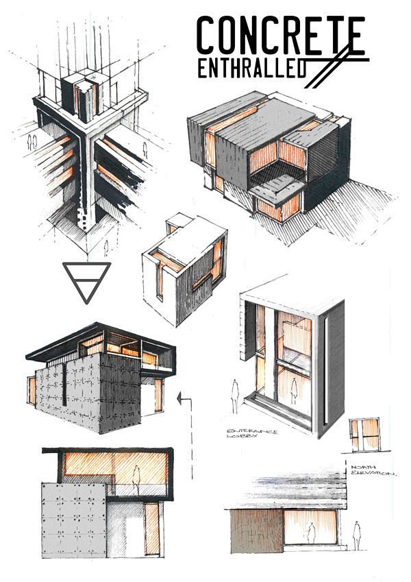 【建筑方案设计手绘草图集下载】建筑设计分析表达概念创作/建筑手绘