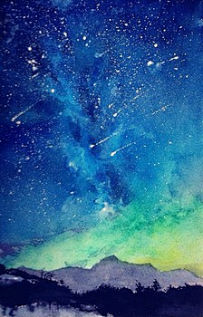 com 清新水彩画 手绘星空 1 duitang.com