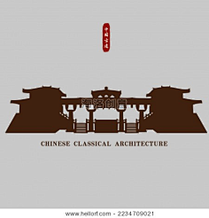 com 中国秦汉古建筑宫殿 矢量剪影 1 hellorf.