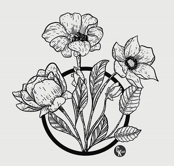 植物线稿-花瓣网|陪你做生活的设计师 植物线描画,花卉