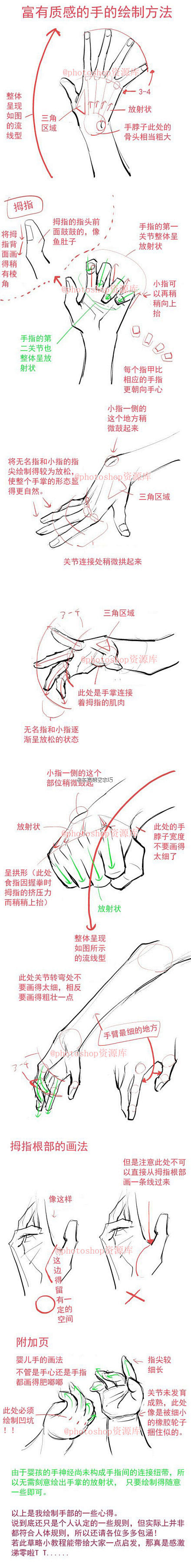 褶皱画法手的画法头像的画法都是实用的技巧喜欢画画的童鞋们可以自己