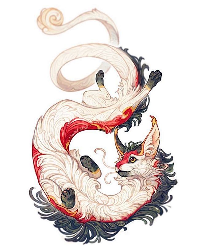 8bittykitty的省略猫龙动物神话幻想幻想动物中国龙龙猫