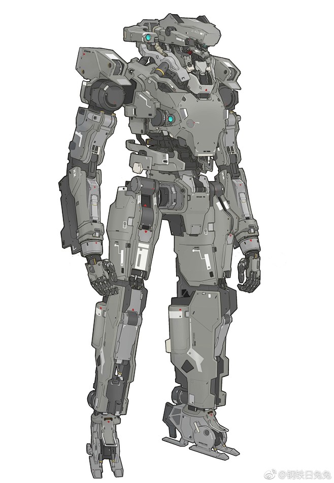 机械设定科幻未来游戏角色设计机甲原画作者钢铁日兔兔