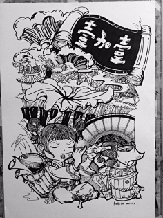 黑白装饰画