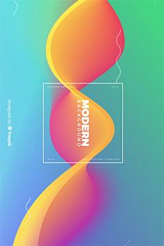 时尚渐变背景元素波浪线条科技感海报底纹曲线