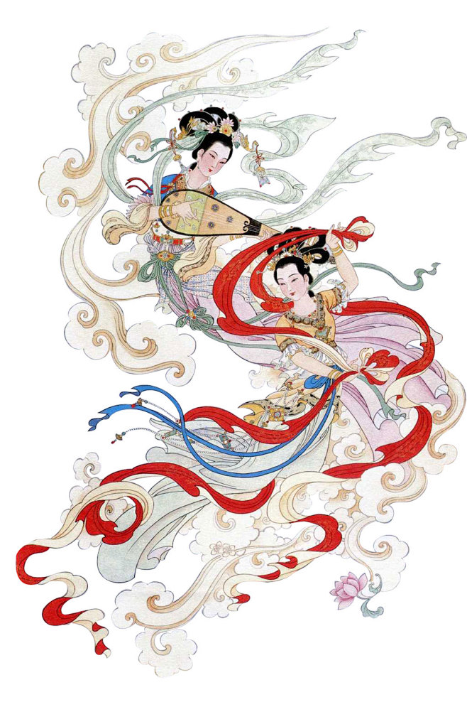 a050684敦煌飞天中国壁画网壁画电视背景墙沙发背景墙壁画素材
