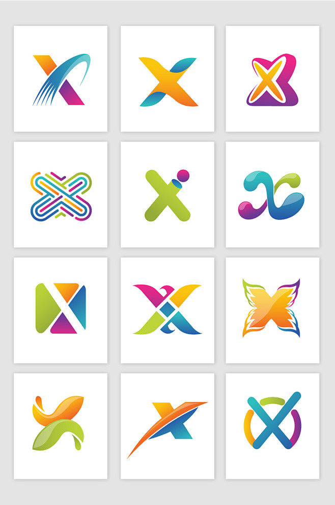 x字母标志logo矢量设计图形