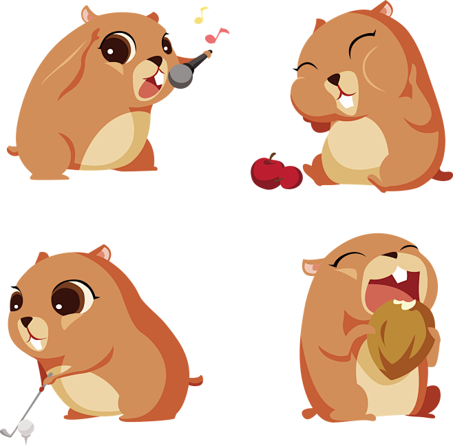 com.cn 动物插画-土拨鼠-笨熊-长颈鹿 blog.sina.com.