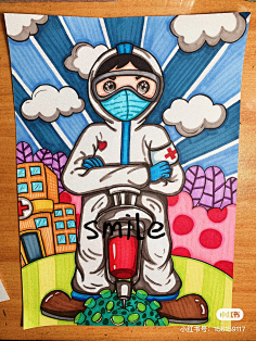 忆彬少儿美术素材采集到海报/绘画作品-疫情/武汉加油/白衣天使