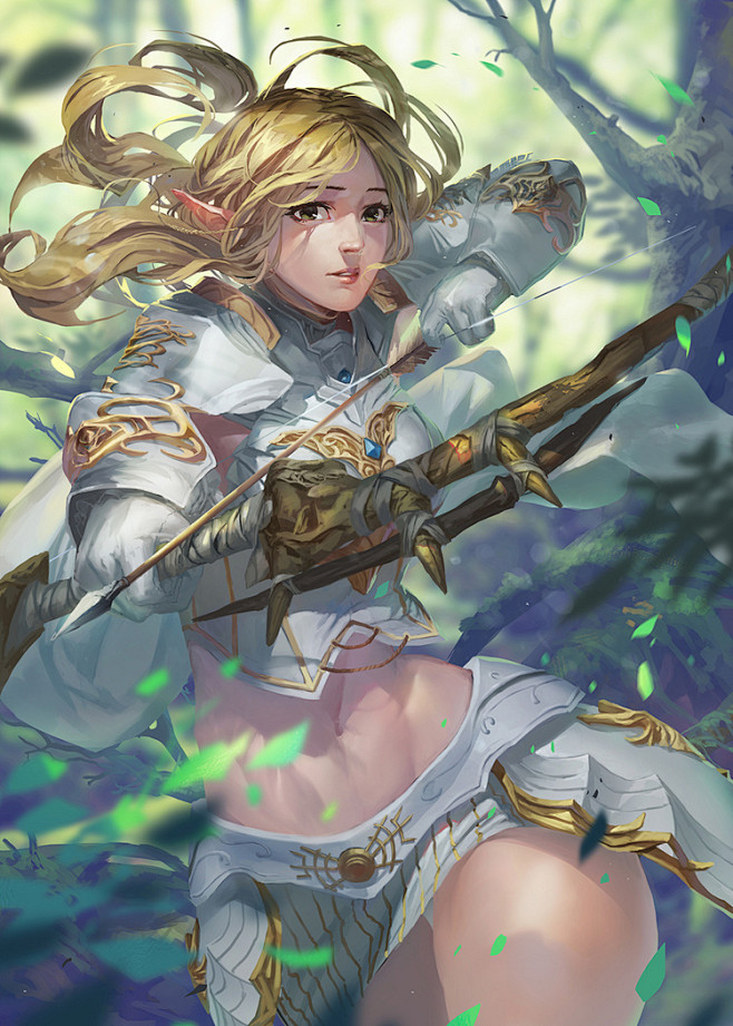com 游戏原画素材 弓箭手 角色人物资料 游戏 插画 cg 设定 图集-淘宝