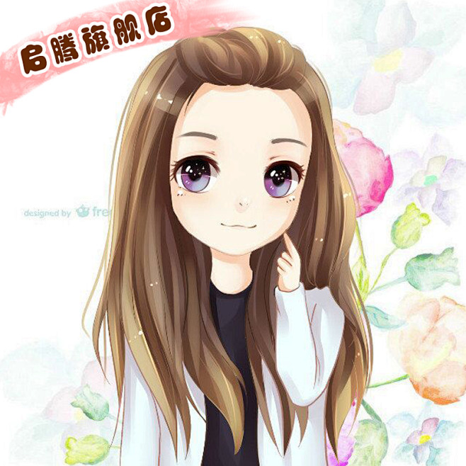 com 动漫画设计q版头像卡通形象人物漫画照片转手绘插画卡通logo设计