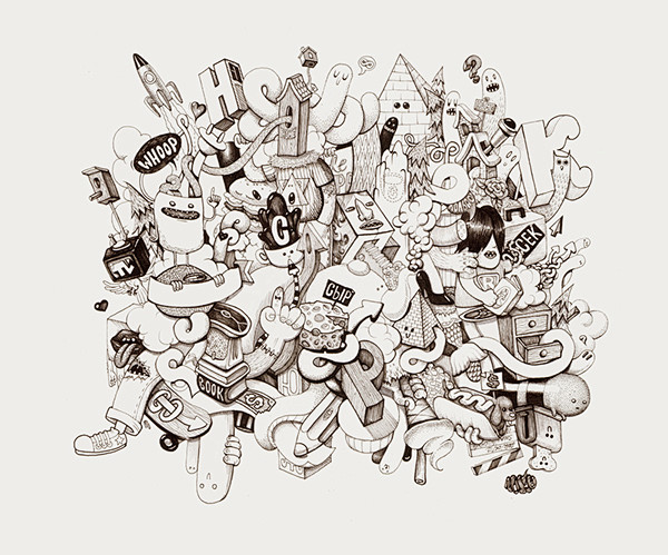 黑白插画 / 涂鸦
