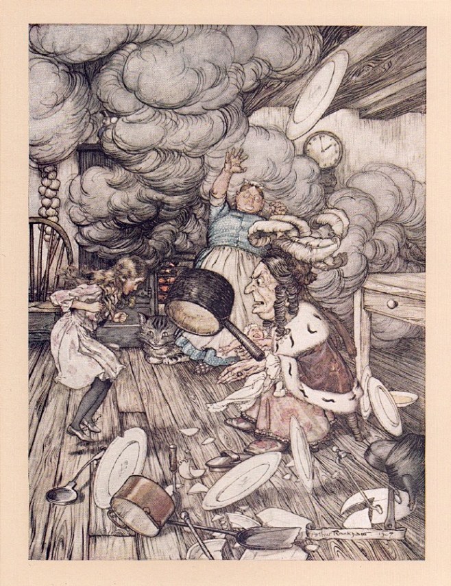 1907年英国插画家arthurrackham绘制的lewiscarroll经典童话爱丽丝