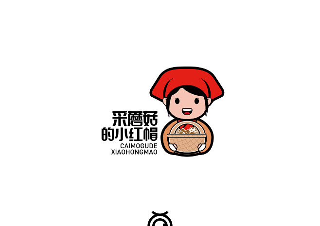 食品logo卡通人物logo采蘑菇的小红帽小红帽logo设计字体设计