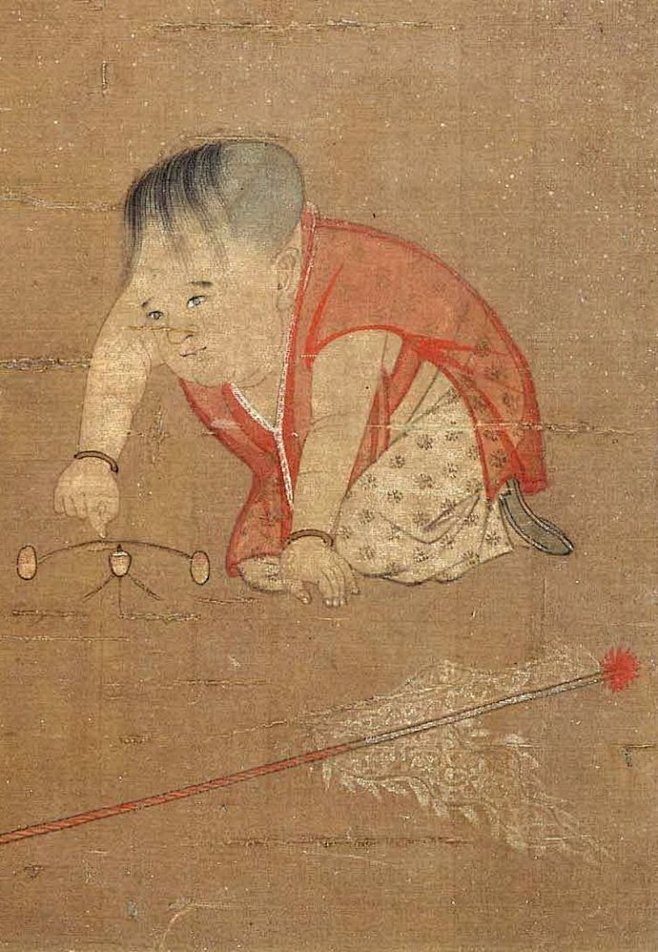 宋代画家苏汉臣的两幅婴戏图局部