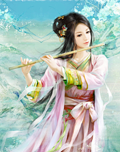 插画古风美女如云