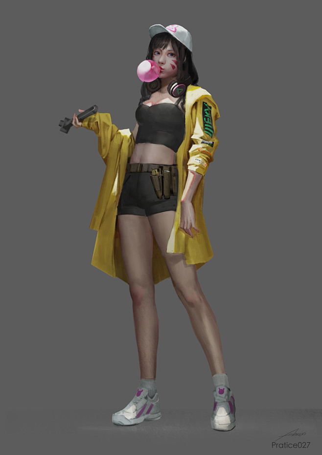 高挑美女长腿翘臀 画师Fish man ( Yu Ing )A站合