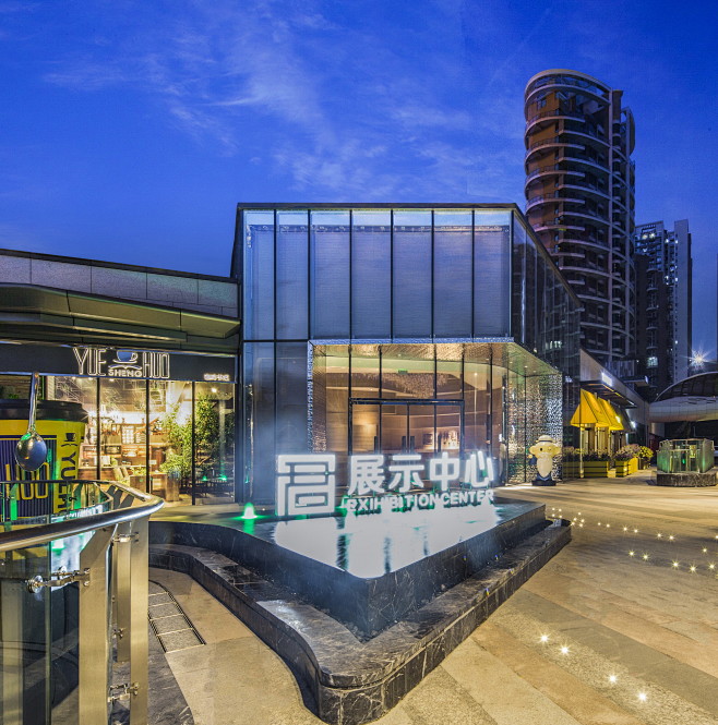 景灯光水镜面夜景地面灯光涌泉景观设计(S网页设计人才招聘图片