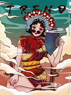 人物 国潮文化 国潮风范 国潮归来 国潮当道,国潮插画设计