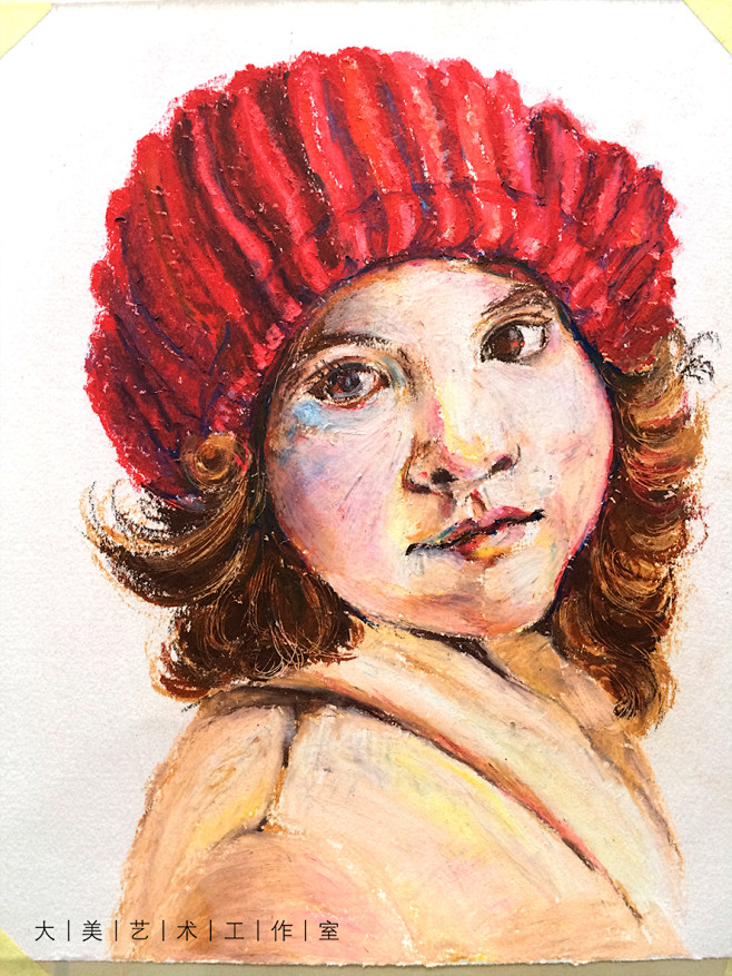 油画棒画 人物 人像 油画棒人像 大美艺术工作室 美术班 少儿美术班