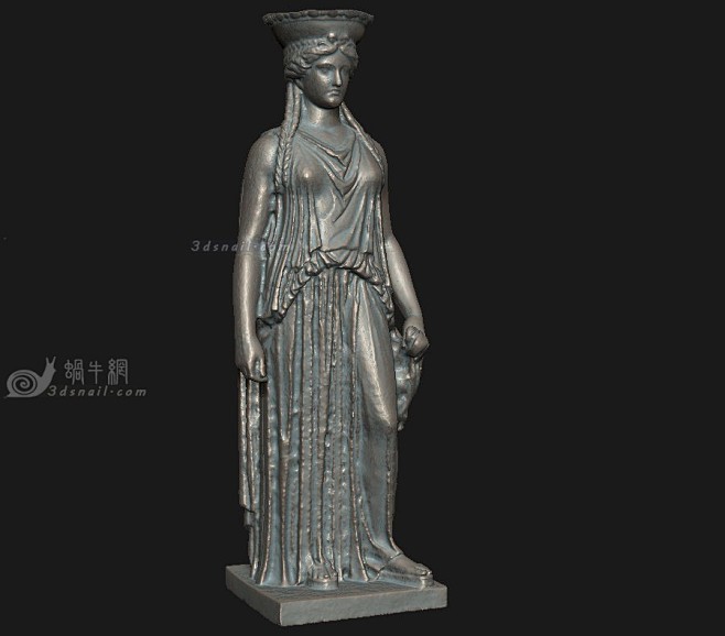 站立的女人神殿人形柱子女神石膏像雕像青铜像雕塑雕塑3d模型3dsnail