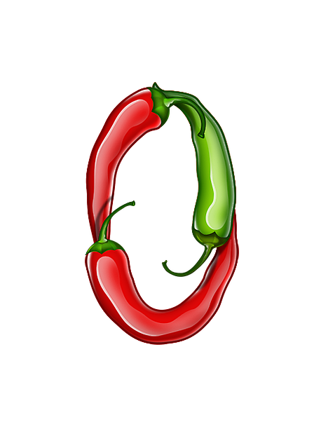 png艺术字创意卡通辣椒文字蔬菜食材数字阿拉伯数字0
