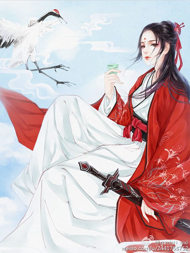 封面底图古风人物一女