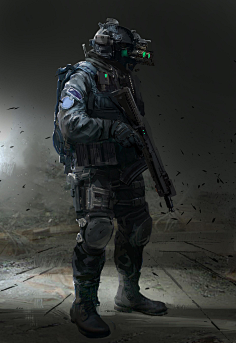 军事特种兵持枪动作