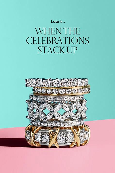 tiffanycelebration®戒指是一个令人眼花缭乱的方式来标记每一刻.