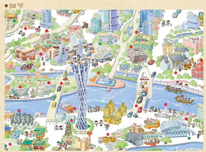 广式特色-花瓣网|陪你做生活的设计师 | 广州手绘地图