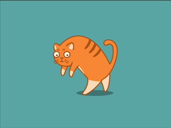 踮脚偷跑的橘猫