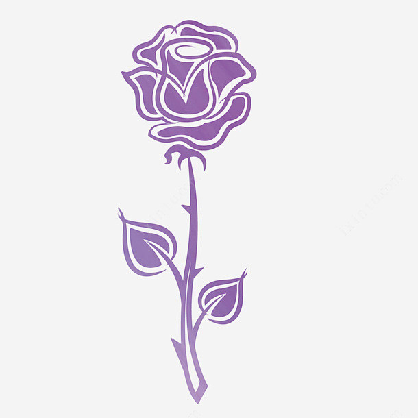 手绘淡紫色玫瑰花矢量图高清素材卡通设计平面设计手绘设计植物设计