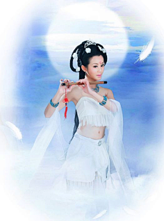 影集花瓣留念采集到经典古装 嫦娥奔月美少女 花仙女娃娃玩偶
