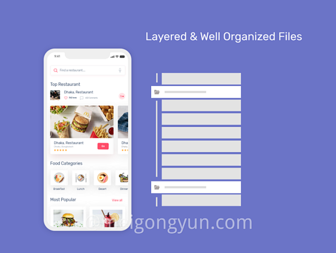 面的餐厅在线顶层时尚应用移动APP界面设计食品是斜屋订单装修设计图片